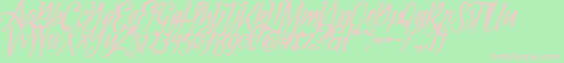 Tipbrush1Slanted Font – Pink Fonts on Green Background