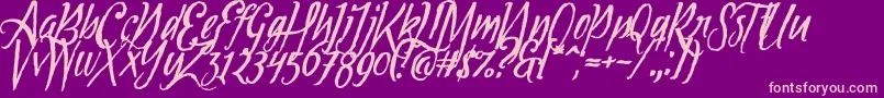 Tipbrush1Slanted Font – Pink Fonts on Purple Background