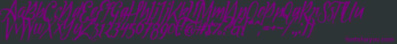 Tipbrush1Slanted Font – Purple Fonts on Black Background