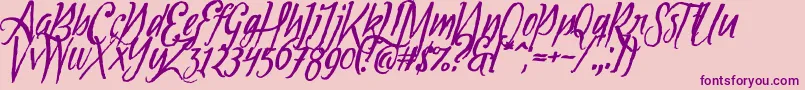 Tipbrush1Slanted Font – Purple Fonts on Pink Background