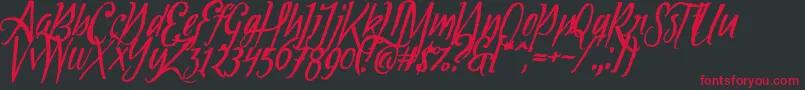 Tipbrush1Slanted Font – Red Fonts on Black Background