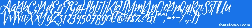 Tipbrush1Slanted Font – White Fonts on Blue Background