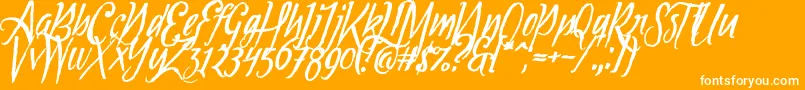 Tipbrush1Slanted Font – White Fonts on Orange Background