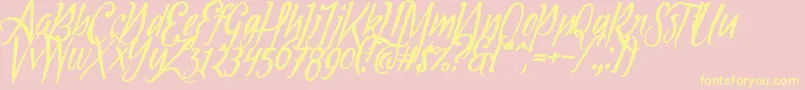 Tipbrush1Slanted Font – Yellow Fonts on Pink Background