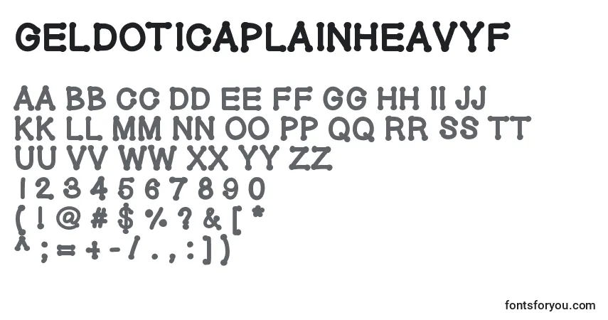 Geldoticaplainheavyfフォント–アルファベット、数字、特殊文字