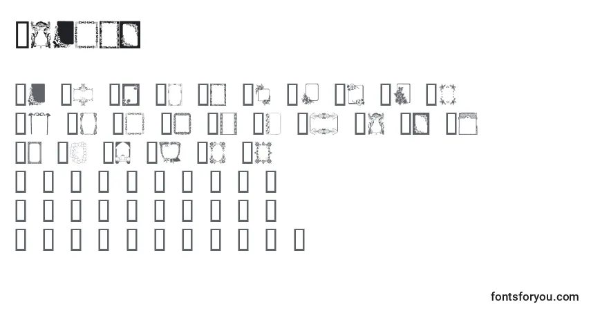 Czcionka Frames – alfabet, cyfry, specjalne znaki