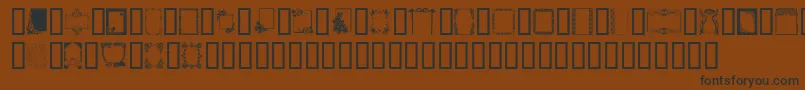 Czcionka Frames – czarne czcionki na brązowym tle