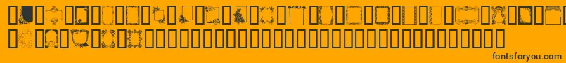 Frames-Schriftart – Schwarze Schriften auf orangefarbenem Hintergrund