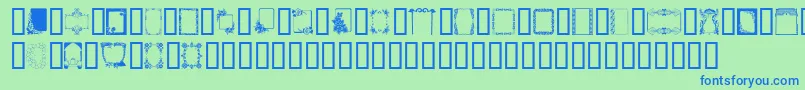 fuente Frames – Fuentes Azules Sobre Fondo Verde