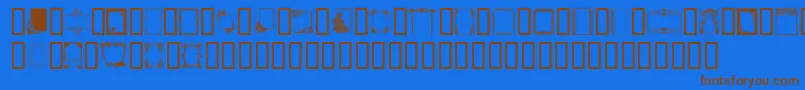 Frames-Schriftart – Braune Schriften auf blauem Hintergrund