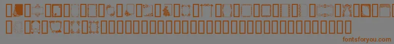 Frames-Schriftart – Braune Schriften auf grauem Hintergrund