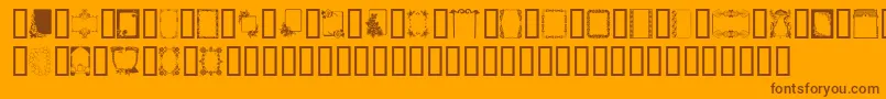 フォントFrames – オレンジの背景に茶色のフォント