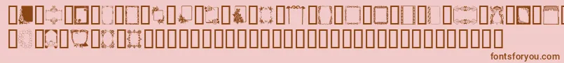 Frames-Schriftart – Braune Schriften auf rosa Hintergrund