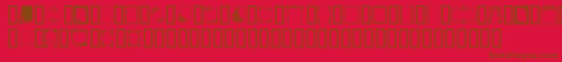 Frames Font – Brown Fonts on Red Background