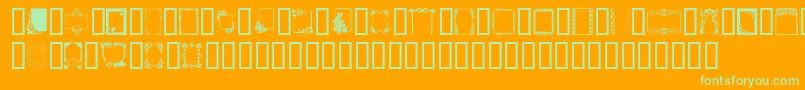 Frames-fontti – vihreät fontit oranssilla taustalla