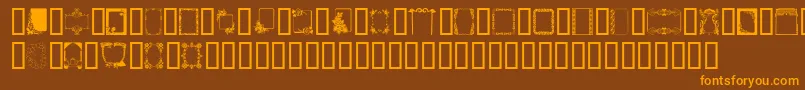 Frames-Schriftart – Orangefarbene Schriften auf braunem Hintergrund