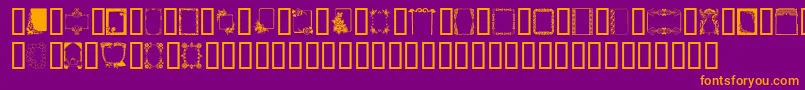 Frames-fontti – oranssit fontit violetilla taustalla
