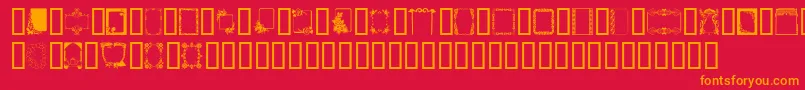 Frames Font – Orange Fonts on Red Background