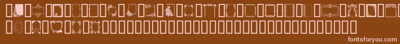 フォントFrames – 茶色の背景にピンクのフォント
