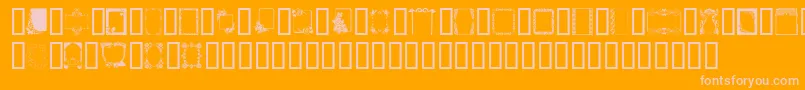 Frames-Schriftart – Rosa Schriften auf orangefarbenem Hintergrund