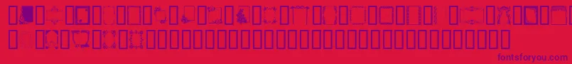 Frames Font – Purple Fonts on Red Background
