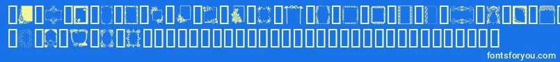 Frames Font – Yellow Fonts on Blue Background