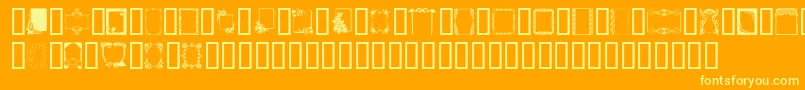 Czcionka Frames – żółte czcionki na pomarańczowym tle