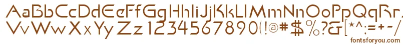 フォントKhanFill – 白い背景に茶色のフォント
