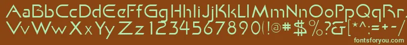 KhanFill-fontti – vihreät fontit ruskealla taustalla