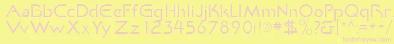 KhanFill-fontti – vaaleanpunaiset fontit keltaisella taustalla
