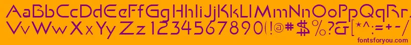 フォントKhanFill – オレンジの背景に紫のフォント