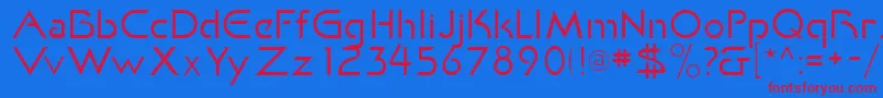 KhanFill-fontti – punaiset fontit sinisellä taustalla