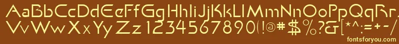 KhanFill-fontti – keltaiset fontit ruskealla taustalla