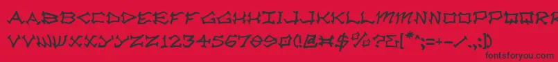 Radv2 Font – Black Fonts on Red Background