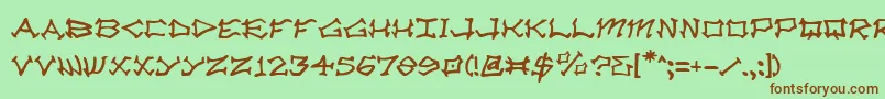 Шрифт Radv2 – коричневые шрифты на зелёном фоне