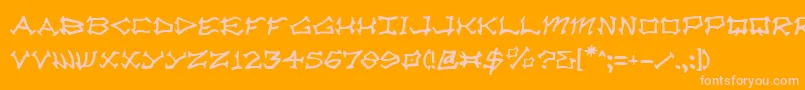 Radv2 Font – Pink Fonts on Orange Background