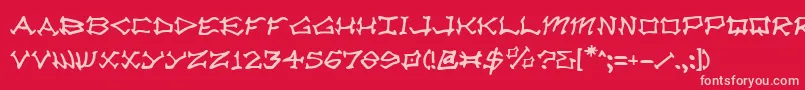 Radv2 Font – Pink Fonts on Red Background