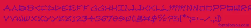 Radv2 Font – Purple Fonts on Red Background
