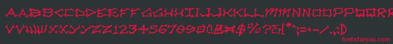 Radv2 Font – Red Fonts on Black Background