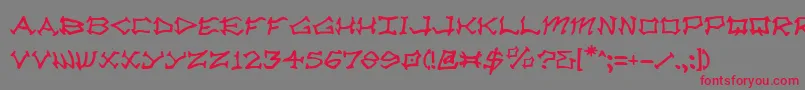 Radv2 Font – Red Fonts on Gray Background