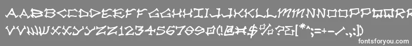 フォントRadv2 – 灰色の背景に白い文字