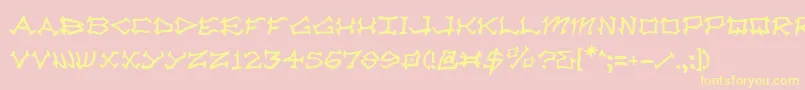 Radv2 Font – Yellow Fonts on Pink Background