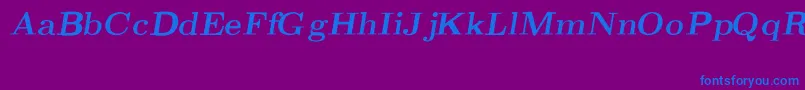フォントCmRomanBoldslantedext – 紫色の背景に青い文字