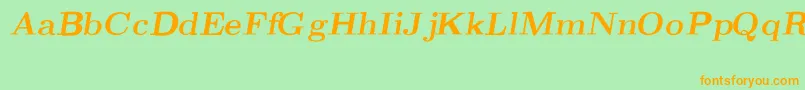 Шрифт CmRomanBoldslantedext – оранжевые шрифты на зелёном фоне