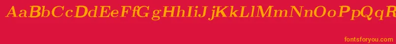 フォントCmRomanBoldslantedext – 赤い背景にオレンジの文字