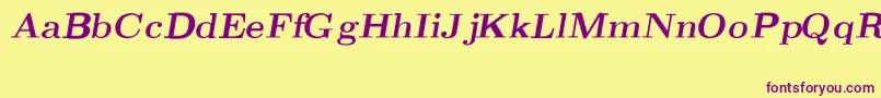 CmRomanBoldslantedext Font – Purple Fonts on Yellow Background