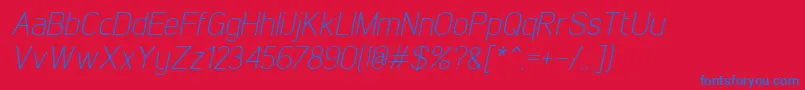 Czcionka LintelLightitalic – niebieskie czcionki na czerwonym tle