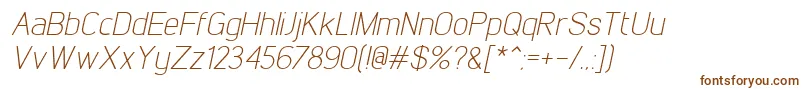 Weitere Informationen zur LintelLightitalic-Schriftart LintelLightitalic-Schriftart – Braune Schriften auf weißem Hintergrund