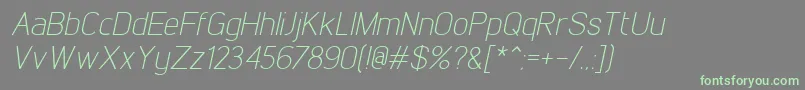 Fonte LintelLightitalic – fontes verdes em um fundo cinza