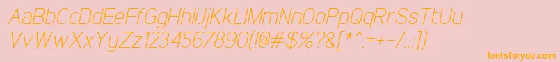 fuente LintelLightitalic – Fuentes Naranjas Sobre Fondo Rosa